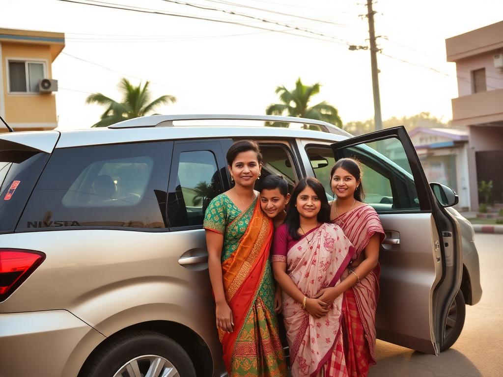 Family ready for an outstation trip